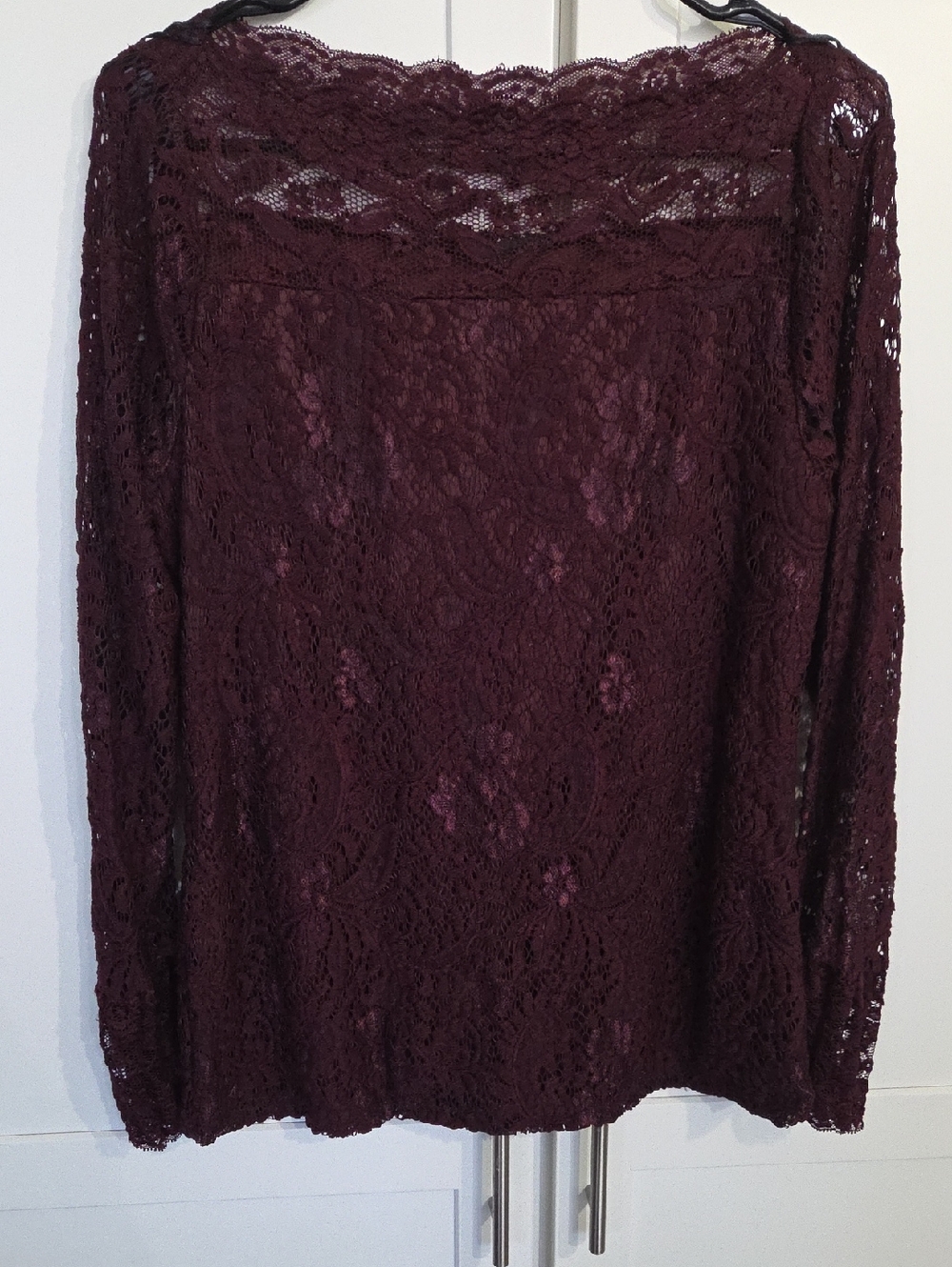 Women's Lace Skirt in Deep Burgundy